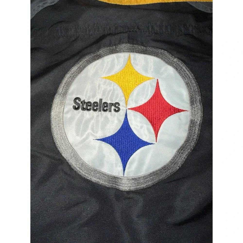 Y2K NFL Reebok Pittsburgh Steelers Puffer Jacket Toddler 2T Puffer Hooded Coat